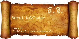 Bartl Nándor névjegykártya